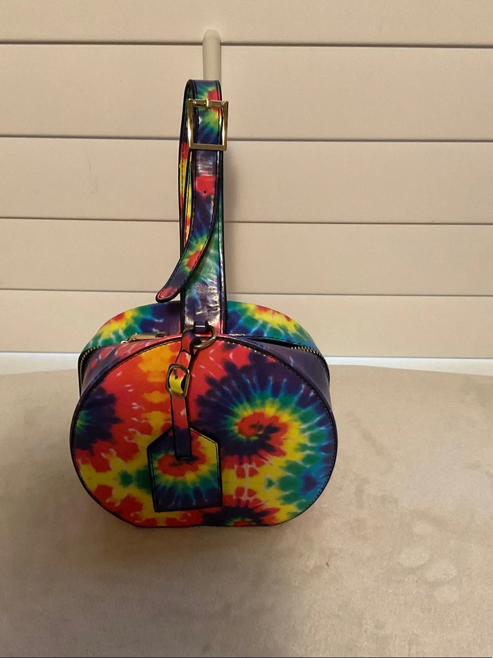 Tie-Dye Round Crossbody Bag in Multicolor